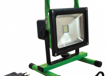Tracon Hordozható akkumulátoros LED fényvető, vészjelző funkcióval, 110-240 VAC, 20 W, IP54